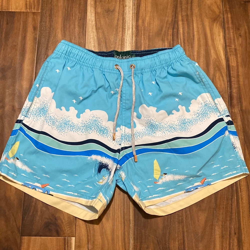 Polonio Surf Scene Swim Trunks